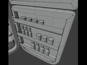 cartoon fridge with food 3Dモデル