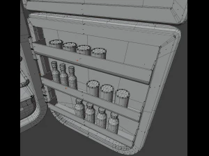 cartoon fridge with food 3D Model