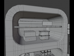 cartoon fridge with food 3Dモデル