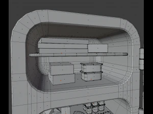 cartoon fridge with food 3D Model