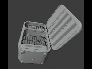 cartoon fridge with food 3Dモデル