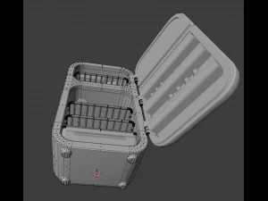 cartoon fridge with food 3D Model