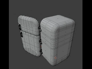 cartoon fridge with food 3D Model