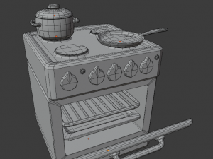 cartoon kitchen collection 3D Model