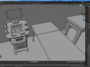 cartoon medical equipment mri x ray ultrasound 3D Model
