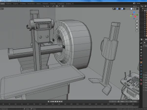 cartoon medical equipment mri x ray ultrasound 3D Model