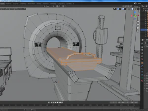 cartoon medical equipment mri x ray ultrasound 3D Model