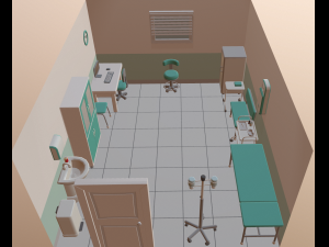 cartoon medical treatment room 3D-Modell