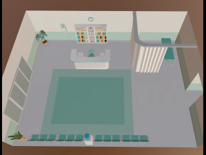 recep&ccedil;&atilde;o m&eacute;dica dos desenhos animados Modelo 3D