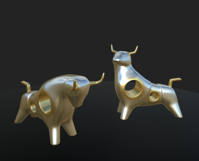 modern statuette of a bull Modelo 3D .c4d .max .obj .3ds .fbx .stl .blend 