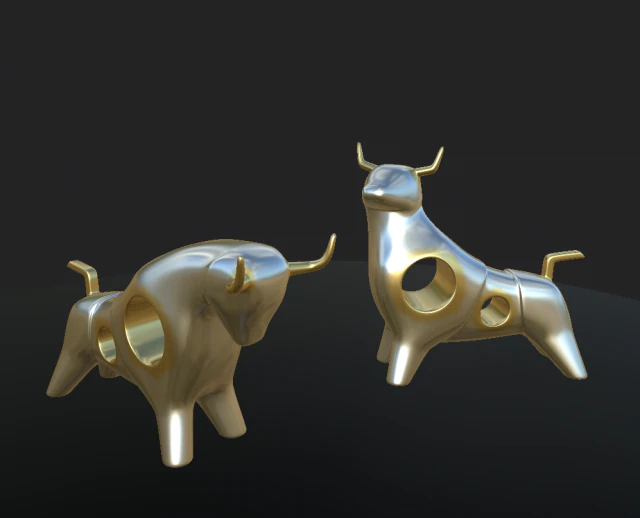 modern statuette of a bull 3D Model .c4d .max .obj .3ds .fbx .stl .blend 