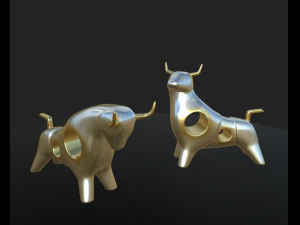 modern statuette of a bull 3D Model