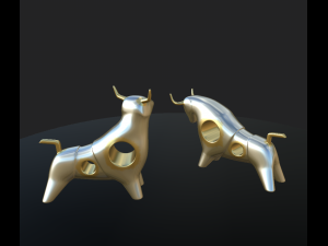 modern statuette of a bull Modelo 3D