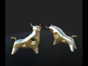 modern statuette of a bull 3D Model