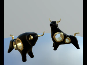 modern statuette of a bull 3D Model