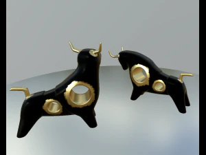 modern statuette of a bull 3D Model