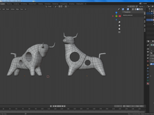 modern statuette of a bull Modelo 3D