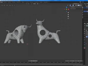 modern statuette of a bull 3D Model