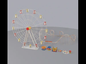 cartoon amusement park 3D Model