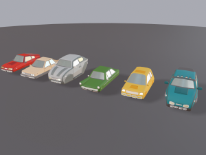 cartoon flying cars low-poly 3D Model