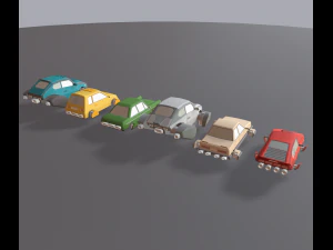 cartoon flying cars low-poly 3D Model