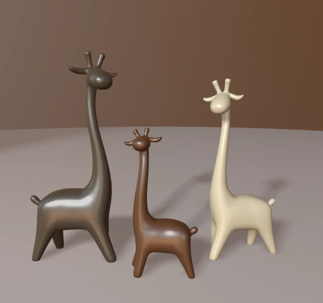 modern giraffe figurine low-poly 3D Model .c4d .max .obj .3ds .fbx .stl .blend
