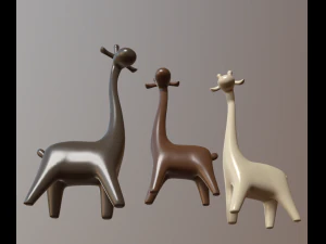 modern giraffe figurine low-poly 3D Model