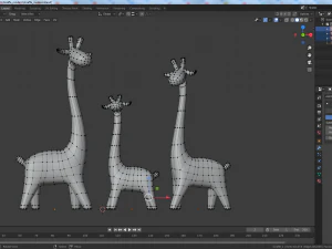 modern giraffe figurine low-poly 3D Model