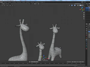 modern giraffe figurine low-poly 3D Model