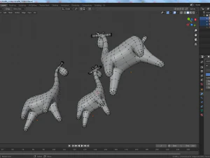 modern giraffe figurine low-poly 3D Model