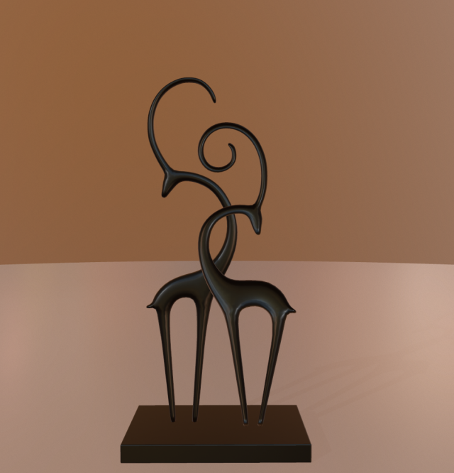 modern antelope figurine low-poly Model 3D .c4d .max .obj .3ds .fbx .stl .blend 