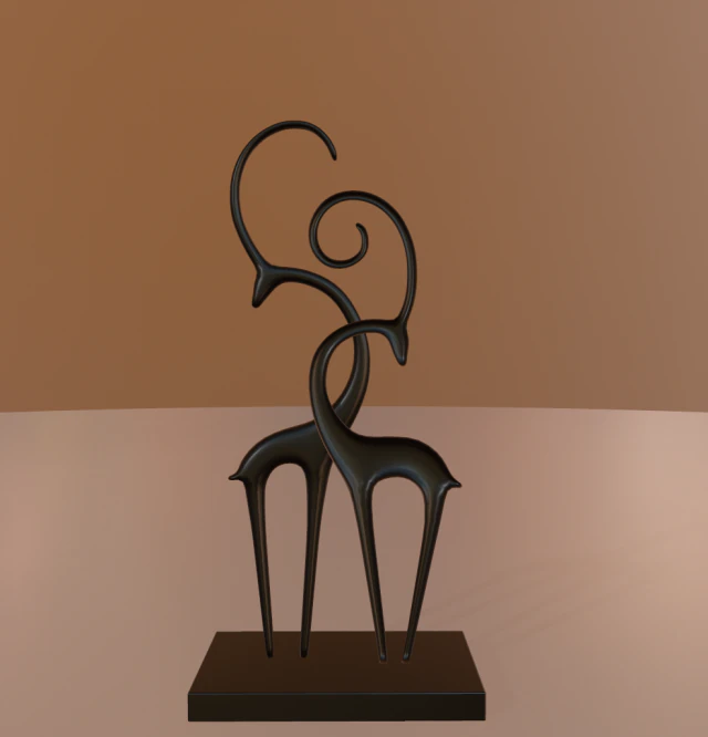 estatueta moderna de antílope low-poly Modelo 3D .c4d .max .obj .3ds .fbx .stl .blend