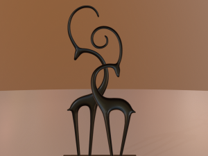 modern antelope figurine low-poly 3D 模型