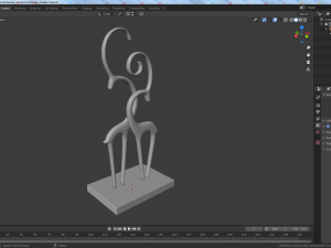 modern antelope figurine low-poly Model 3D