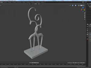 estatueta moderna de ant&iacute;lope low-poly Modelo 3D