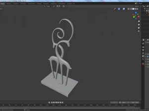 estatueta moderna de ant&iacute;lope low-poly Modelo 3D