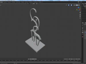 modern antelope figurine low-poly Model 3D