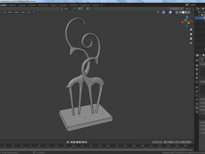 modern antelope figurine low-poly Model 3D
