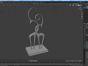 estatueta moderna de ant&iacute;lope low-poly Modelo 3D