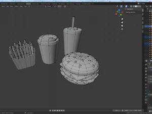 cartoon food pack 3D Model