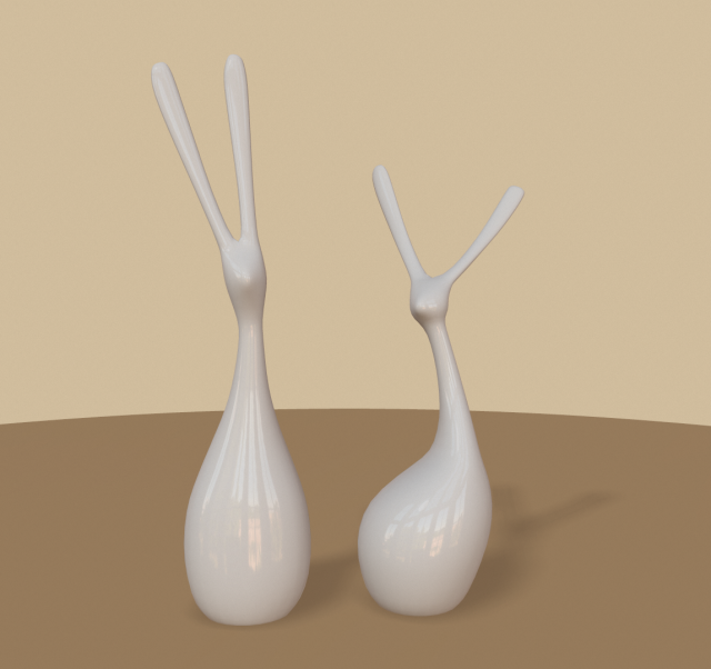 modern rabbits figurine Model 3D .c4d .max .obj .3ds .fbx .stl .blend 