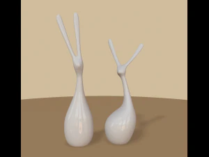 modern rabbits figurine 3D Model