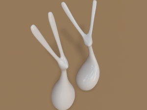 modern rabbits figurine Model 3D