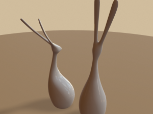 modern rabbits figurine Model 3D