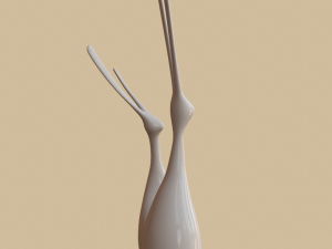 modern rabbits figurine Model 3D