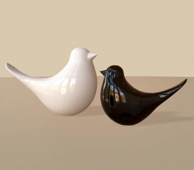modern birds figurine 3D Model .c4d .max .obj .3ds .fbx .stl .blend 