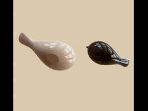modern birds figurine Modelo 3D