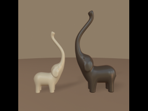 modern elephants figurine 3D Model