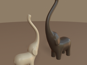 modern elephants figurine 3D Модель