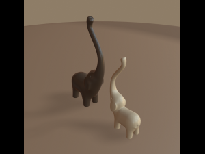 modern elephants figurine 3D Модель